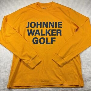 Devereux‎ Golf x Johnnie Walker Shirt Men's Medium  Yellow Long Sleeve Tee NWOT